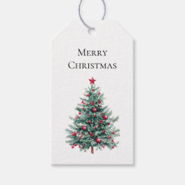 Étiquettes-cadeau Arbres de Noël Bourgogne verte