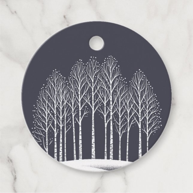 Étiquettes Cadeau Arbres d'hiver (Devant)