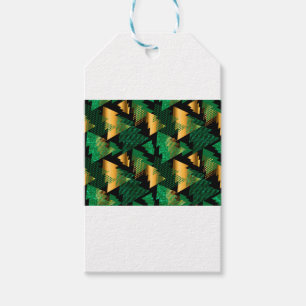 Étiquettes-cadeau arbres noël en or noir