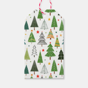 Étiquettes-cadeau Arbres rétro