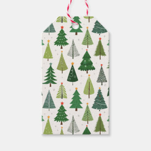 Étiquettes-cadeau Arbres rétro