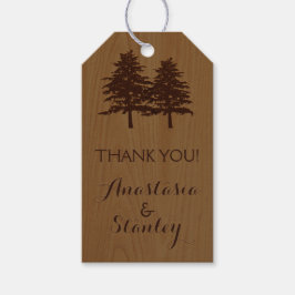 Étiquettes-cadeau Arbres sur bois bois mariage Merci