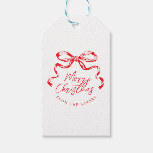Étiquettes-cadeau Arc à ruban tendance Design de Noël/vacances
