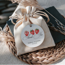 Étiquettes Cadeau Arc de fraise 1er anniversaire Merci