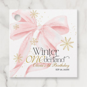 Étiquettes Cadeau Arc-en-ciel Hiver Onederland 1er Anniversaire