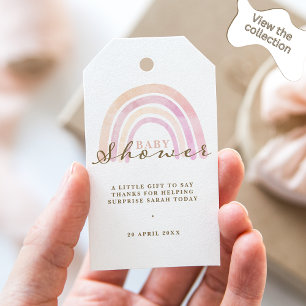 Étiquettes-cadeau Arc-en-ciel neutre baby shower
