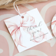 Étiquettes Cadeau Arc-en-ciel Nœud Rose Baby Shower