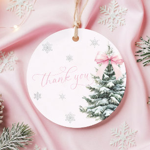 Étiquettes Cadeau Arc-en-ciel Rose Hiver Premier Anniversaire Oneder