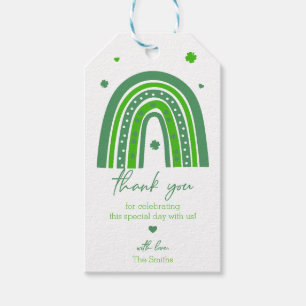 Étiquettes-cadeau Arc-en-ciel vert Merci St Patrick's Day