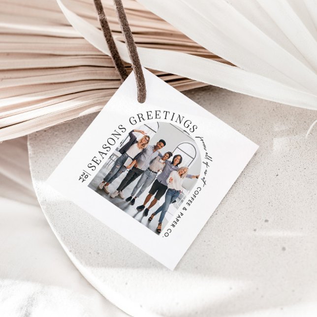 Étiquettes Cadeau Arc moderne affaires photo Noël (Créateur téléchargé)