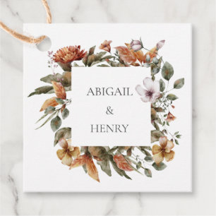 Étiquettes Cadeau Arc Romantique d'automne Mariage floral