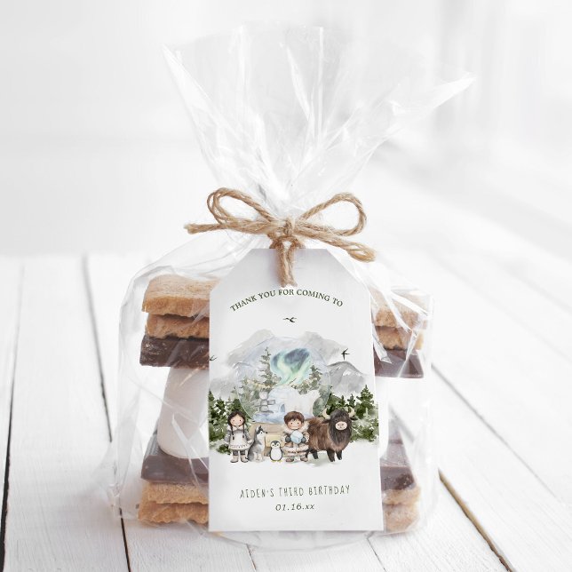 Étiquettes-cadeau Arctic Adventure fête d'anniversaire (Créateur téléchargé)