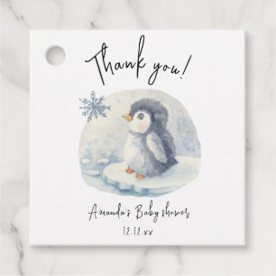 Étiquettes Cadeau Arctic mignon Penguin merci baby shower