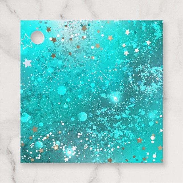 Étiquettes Cadeau Arrière - plan à huile Turquoise de la menthe (Devant)