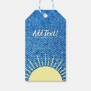 Étiquettes-cadeau Arrière - plan Baby shower Sunshine Denim personna