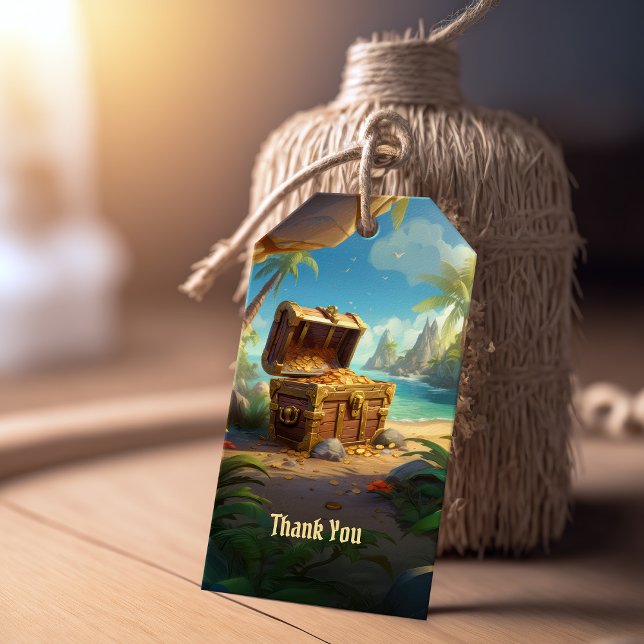 Étiquettes-cadeau Arrr-merci! Île du Paradis des Pirates Anniversair (Créateur téléchargé)