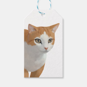 Étiquettes-cadeau Art de chat roux adorable