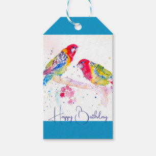 Étiquettes-cadeau Art de peinture à l'aquarelle Red Rosella Parrot