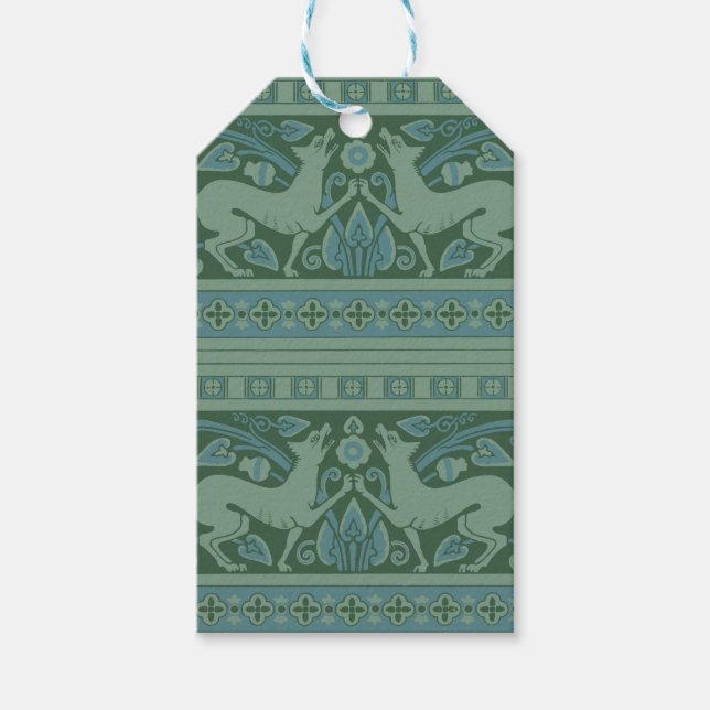 Étiquettes-cadeau Art Déco Nouveau Chien Nature Motif animal (Devant)