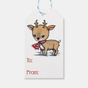 Étiquettes-cadeau Art Illustré Cute Little Deer