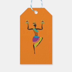 Étiquettes-cadeau Art tribal des femmes africaines