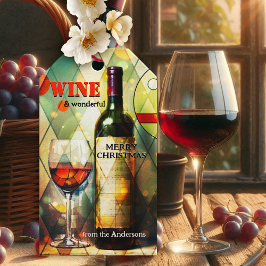 Étiquettes-cadeau Art vinicole fantaisiste Joyeux Noël