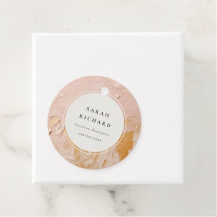 Étiquettes Cadeau Artisan classique Bush Pink Gold Paint Business
