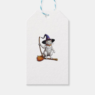 Étiquettes-cadeau Assistant Chat Sorcière Halloween Amoureux de les
