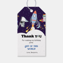Étiquettes-cadeau Astronaut planète garçon spatiale merci anniversai