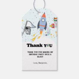 Étiquettes-cadeau Astronaut planète garçon spatiale merci anniversai