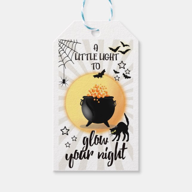 Étiquettes-cadeau astuce Ou Treat Glow stick Balises cadeaux (Devant)