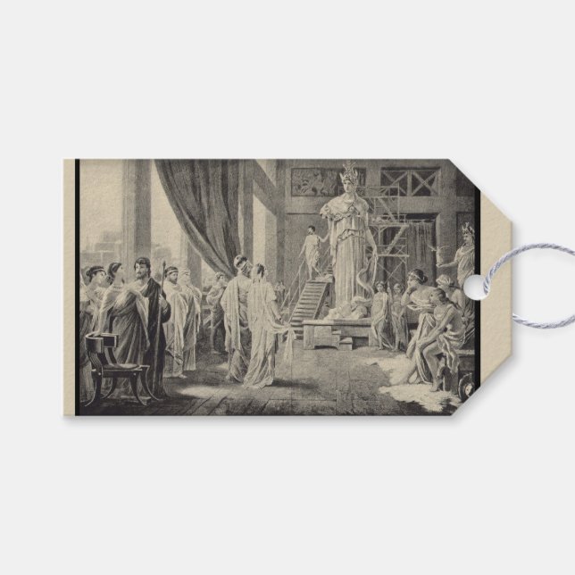 Étiquettes-cadeau Athena in the Parthénon (Devant (Horizontal))