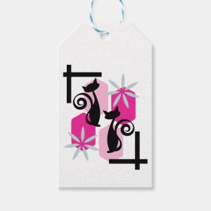 Étiquettes-cadeau Atomic Cat Mid-Century Moderne Retro Cool Tags cad