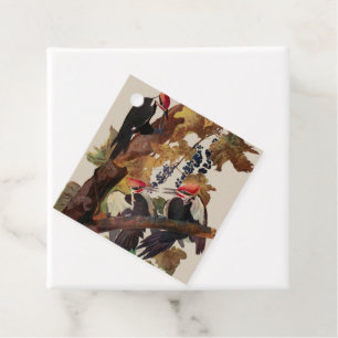Étiquettes Cadeau Audubon Peinture d'Oiseaux Pic Pilé