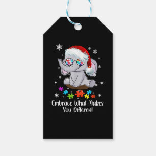 Étiquettes-cadeau Autisme Noël Embrassez Ce Qui Vous Rend Différents