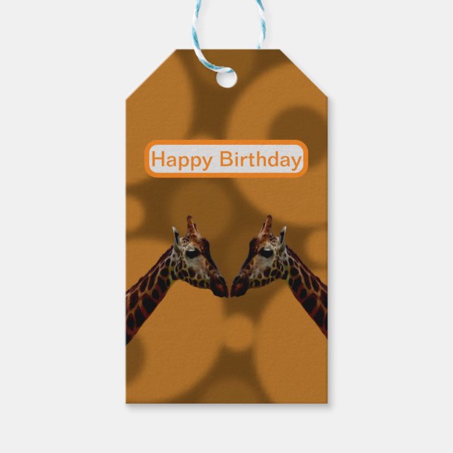 Étiquettes-cadeau Auto-réflexion Giraffe, (Devant)
