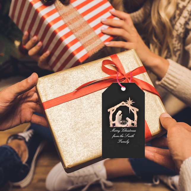 Étiquettes-cadeau Autocollant de Noël personnalisé Nativité Star (Créateur téléchargé)