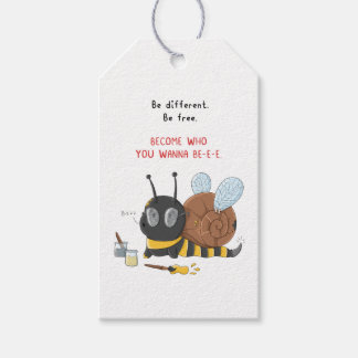 Étiquettes-cadeau Autocollant d'escargot occupé comme une abeille