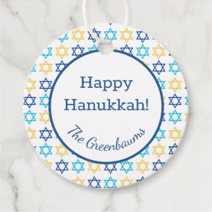 Étiquettes Cadeau Autocollant rond classique étoile de David Hanukka