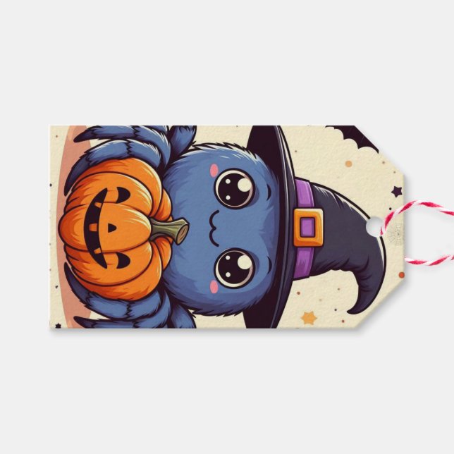 Étiquettes-cadeau Automne/automne/araignée/sorcière/halloween (Devant (Horizontal))