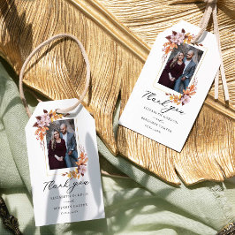 Étiquettes-cadeau Automne Automne Floral Mariage Élégant Merci photo