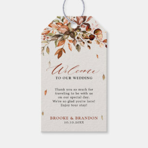 Étiquettes-cadeau Automne Feuilles Mariage campagnard rustique Accue