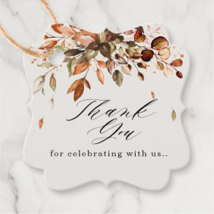 Étiquettes Cadeau Automne Feuilles Russe Pays Boho Mariage