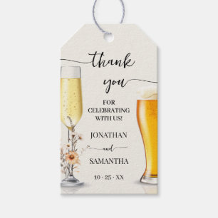 Étiquettes-cadeau Automne Fleur sauvage Bubbles & Brews Douche Favor