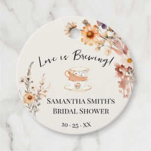 Étiquettes Cadeau Automne Fleur sauvage L'amour brasse Thé Douche