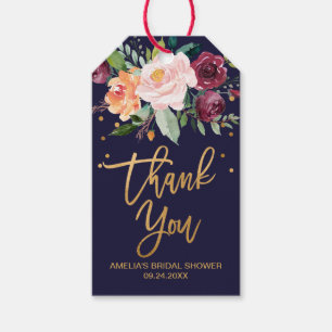Étiquettes-cadeau Automne Floral Merci Favoriser