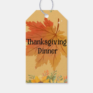 Étiquettes-cadeau Automne Floral Thanksgiving Dîner