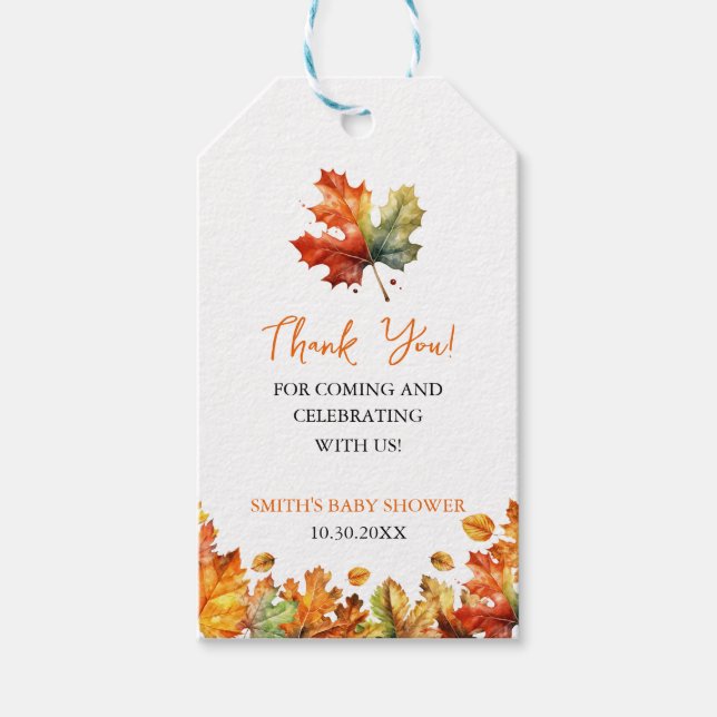 Étiquettes-cadeau Automne Maple Feuille Merci Favoriser les étiquett (Devant)