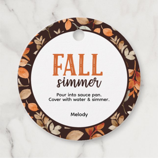 Étiquettes Cadeau Automne Simmer (Devant)