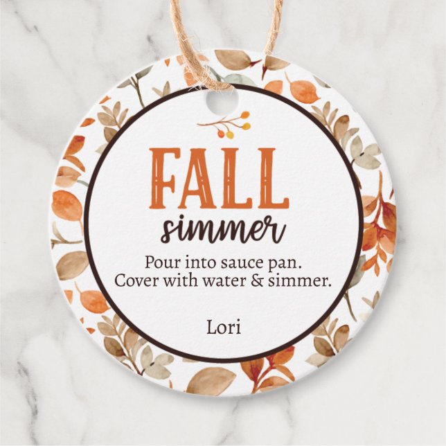 Étiquettes Cadeau Automne Simmer (Devant)